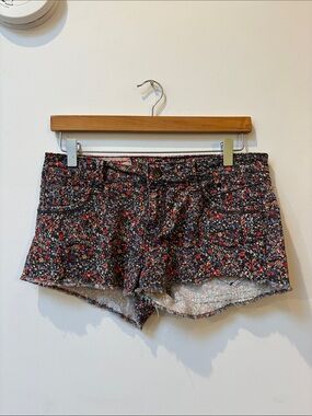1st KISS Juniors Floral Denim Distressed Shorts,Size 9